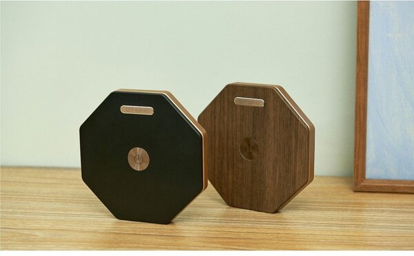 Decorazione luminosa nera con ricarica USB ø 12 cm Twist Hexagon – Gingko
