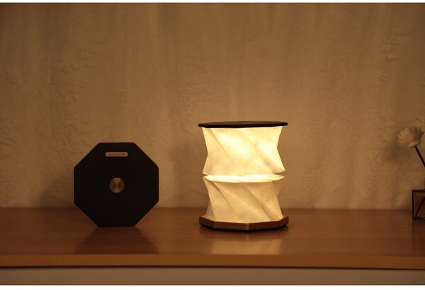 Decorazione luminosa nera con ricarica USB ø 12 cm Twist Hexagon – Gingko