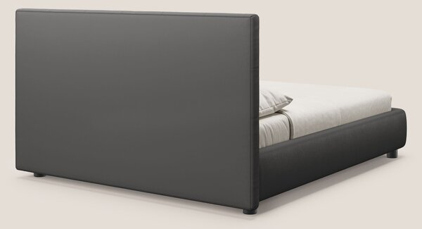 Minato letto imbottito contenitore con testata trapuntata in ecopelle