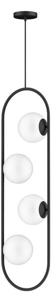 Lampadario nero con paralume in vetro Club – Squid Lighting