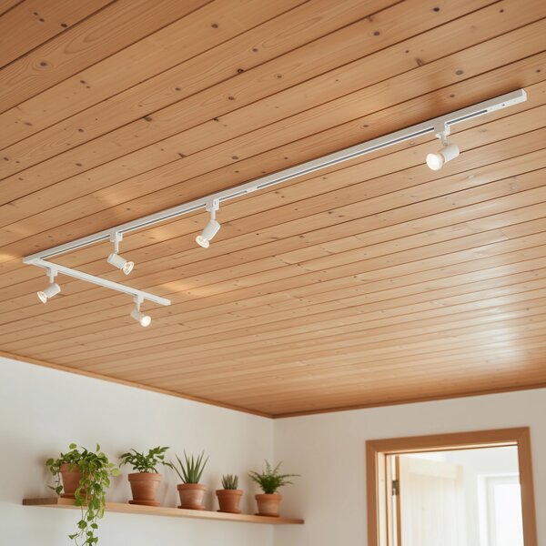 Sistema di illuminazione a binario moderno con 5 faretti bianco 1-Fase - Iconic Jeany