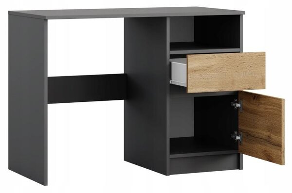Scrivania compatta 100x50 cm | Scrivania moderna per computer e ufficio | Scrivania per PC per l'home office e la camera dei ragazzi | Grande, rovere Wotan / antracite