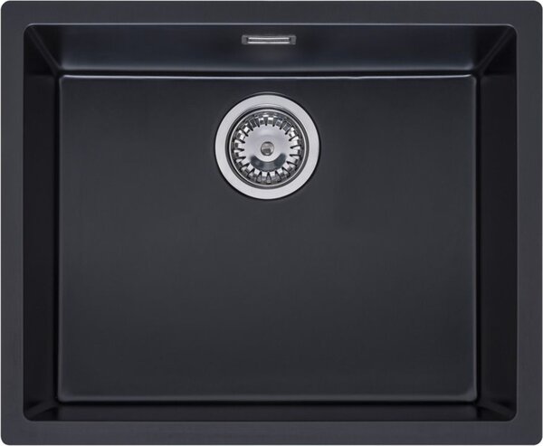 Lavello Reginox, lavello rettangolare in granito Texel 50 Pure Black 50x40 cm R34057