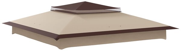 Tetto per Gazebo Pop Up da 3.25x3.25 m a 2 Livelli con Protezione UV 30+ Beige