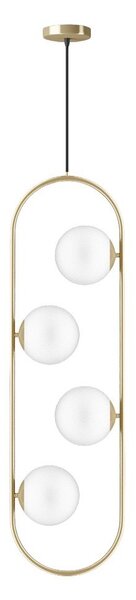 Lampadario dorato con paralume in vetro Club – Squid Lighting