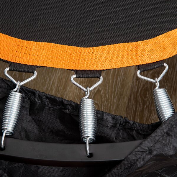 HOMCOM Cama Elástica Pieghevole Ø102 cm con Maniglia Regolabile Struttura in Acciaio per Allenamento Gambe Corpo Nero e Arancione | Aosom Italy
