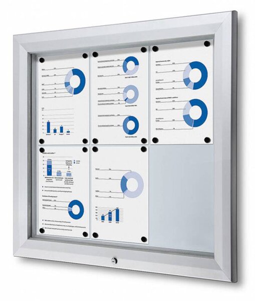 Bacheca da Esterno con Apertura a Ribalta 80,5x76x4,7 cm in Alluminio con Led Silver