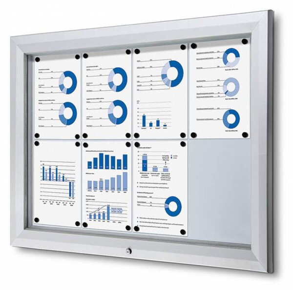Bacheca da Esterno con Apertura a Ribalta 102,5x76x4,7 cm in Alluminio con Led Silver