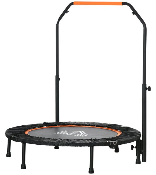 HOMCOM Cama Elástica Pieghevole Ø102 cm con Maniglia Regolabile Struttura in Acciaio per Allenamento Gambe Corpo Nero e Arancione | Aosom Italy