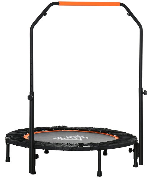 HOMCOM Cama Elástica Pieghevole Ø102 cm con Maniglia Regolabile Struttura in Acciaio per Allenamento Gambe Corpo Nero e Arancione | Aosom Italy