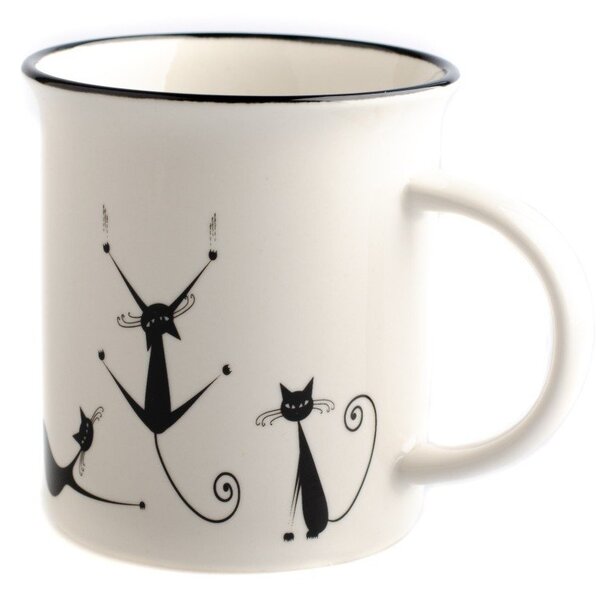 Tazza in porcellana Cats Nero, 310 ml - Dakls