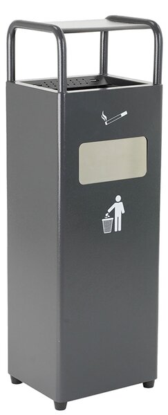 Cestino Gettacarte Posacenere 30x27x98 cm in Metallo Antracite