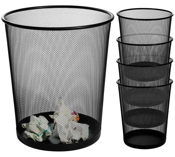 Cestino Gettacarte da 5 Pz 20x33 cm in Metallo Nero