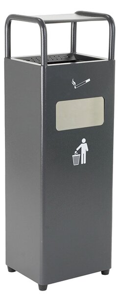 Cestino Gettacarte Posacenere 30x27x98 cm in Metallo Antracite