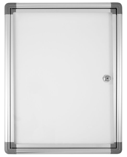Bacheca con Anta Battente 49,1x35x2,6 cm in Alluminio Grigio Chiaro