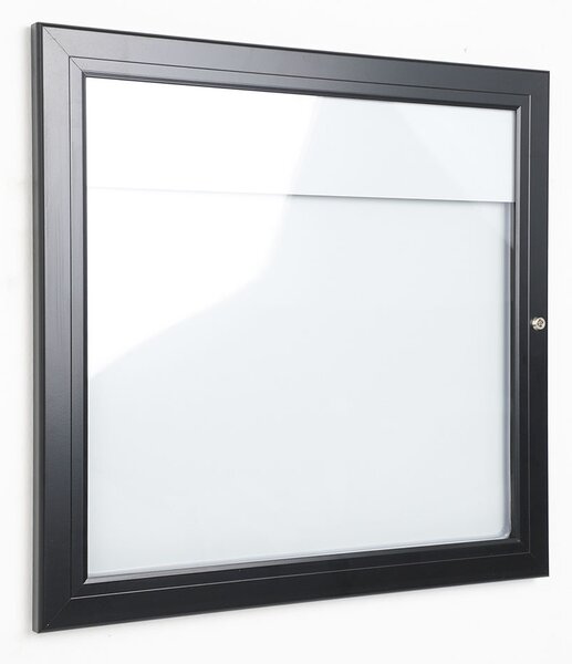 Bacheca con Apertura a Battente 51,5x48,7x2,3 cm in Alluminio Nera