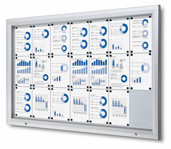 Bacheca da Esterno con Apertura a Ribalta 168,5x106,7x4,7 cm in Alluminio con Led Silver