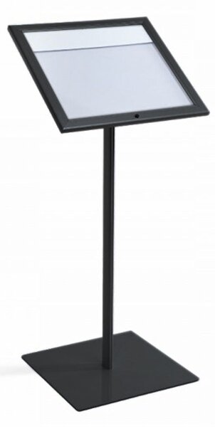 Espositore a Leggio con Piantana 50,5x47,7x2,3 cm in Alluminio Porta Menù Nera