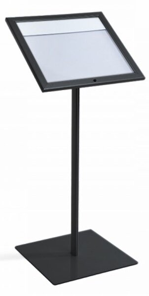Espositore a Leggio con Piantana 50,5x47,7x2,3 cm in Alluminio Porta Menù Nera