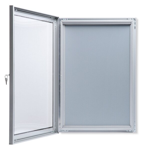 Bacheca con Anta Battente 30x38,7x3,3 cm in Alluminio Porta Poster Silver