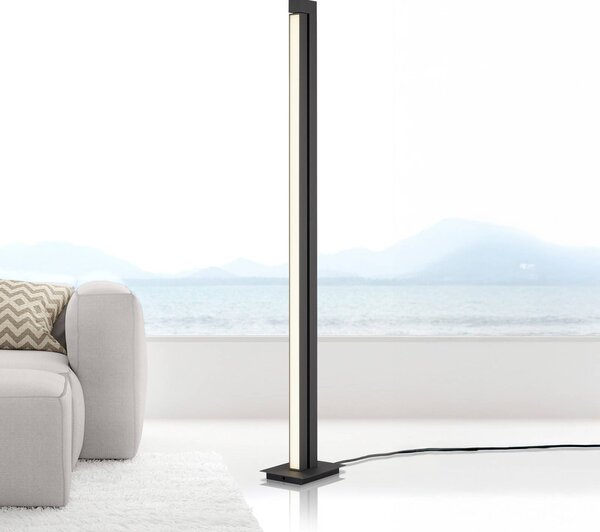 PURE Lampada da terra a LED Pure Lines Floor, dimmerabile, Alluminio / Grigio / Zincato, Soggiorno / Sala da pranzo, Metallo, Moderno, Lampada LED da terra
