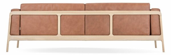 Divano in pelle di bufalo marrone cognac con struttura in rovere massiccio , 240 cm Fawn - Gazzda