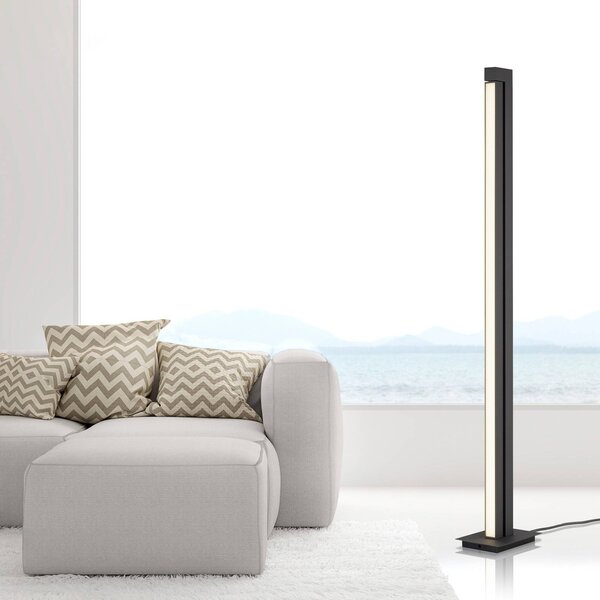 PURE Lampada da terra a LED Pure Lines Floor, dimmerabile, Alluminio / Grigio / Zincato, Soggiorno / Sala da pranzo, Metallo, Moderno, Lampada LED da terra