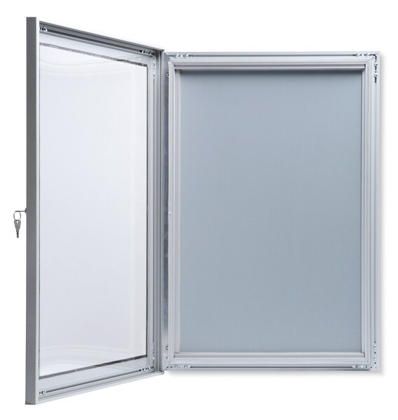 Bacheca con Anta Battente 30x38,7x3,3 cm in Alluminio Porta Poster Silver