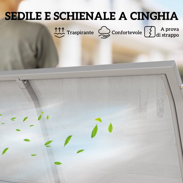 Outsunny Dondolo da Giardino 3 Posti con Tetto Parasole Rimovibile, 171x108x154 cm, Grigio Chiaro | Aosom Italy