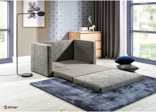 Divano grigio allungabile e rivestimento in ciniglia 132 cm Neva – ELTAP
