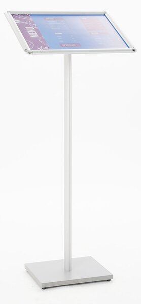 Espositore a Leggio con Piantana 30x110x25 cm in MDF Silver