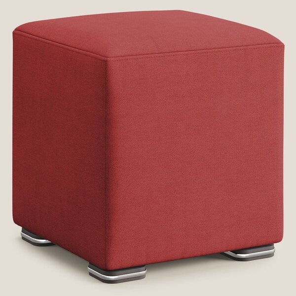 Cube pouf in tessuto morbido impermeabile T02 rosso