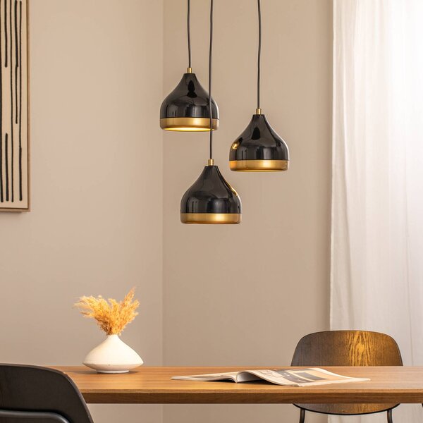 Lampada a sospensione Yildo Opviq, dimmerabile, Nero, Soggiorno / Sala da pranzo, Metallo, Moderno, Lampada a sospensione