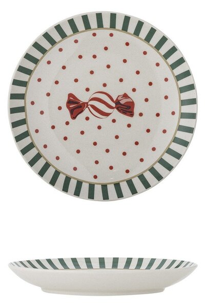 Piatto da dolce bianco in gres a tema natalizio ø 16 cm Yule – Bloomingville
