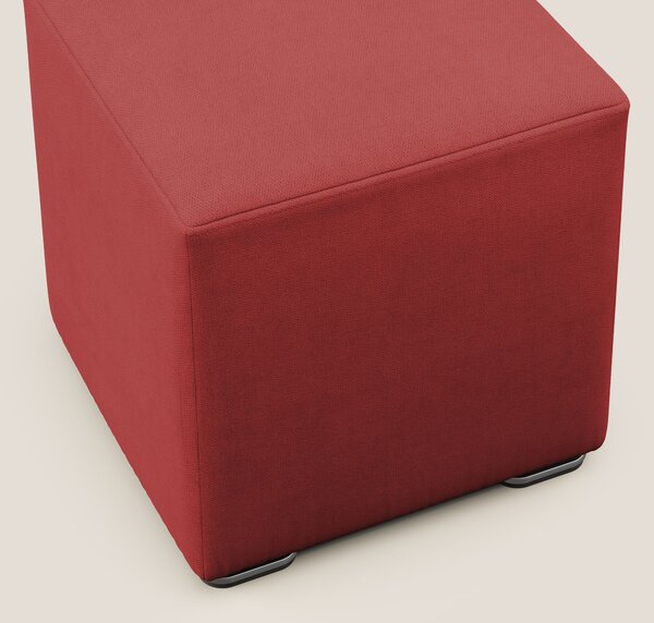 Cube pouf in tessuto morbido impermeabile T02 rosso
