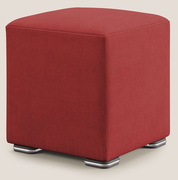 Cube pouf in tessuto morbido impermeabile T02 rosso