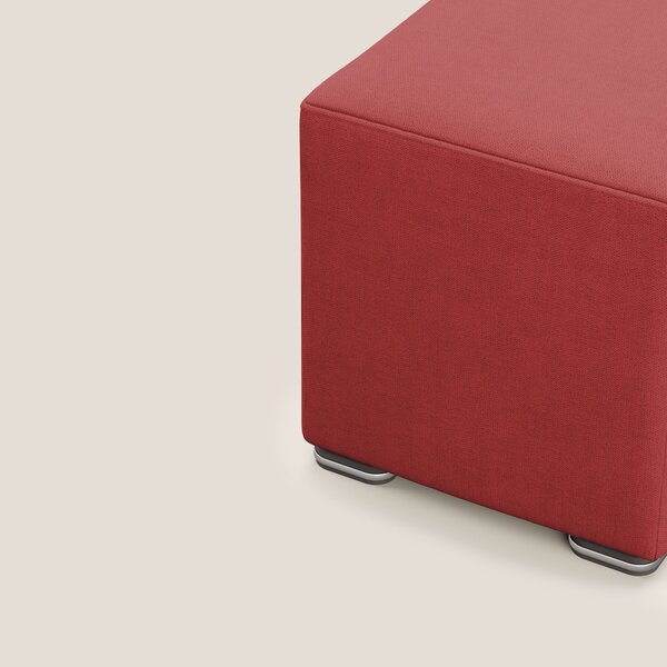 Cube pouf in tessuto morbido impermeabile T02 rosso