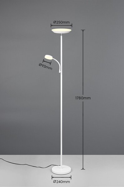 Lampada da terra bianca (altezza totale 178 cm) Specter – Reality
