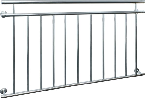 ECD Germany Balcone francese, 90x156 cm, con 11 aste di riempimento, lucido, ringhiera per balcone in acciaio inox