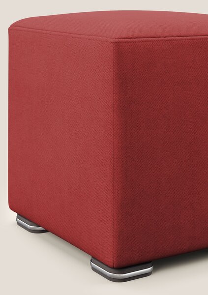 Cube pouf in tessuto morbido impermeabile T02 rosso