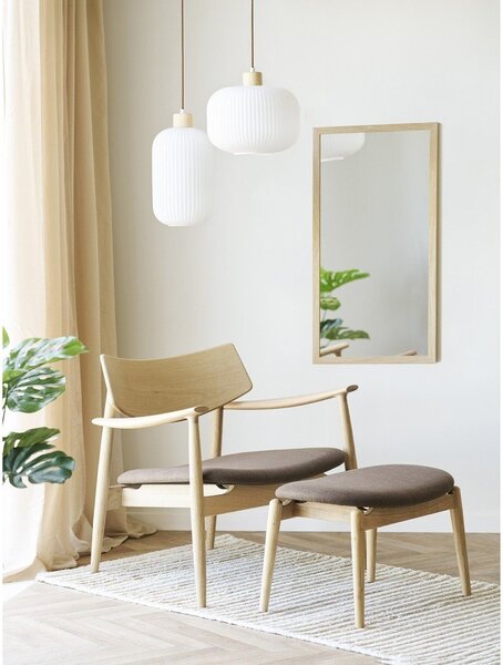Lampadario bianco con paralume in vetro ø 20 cm Argalo – House Nordic