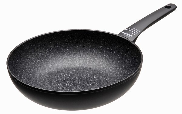 Padella Wok Ø28 cm Antiaderente Induzione in Alluminio Effetto Pietra Moneta Yes (Zeus 2.0)