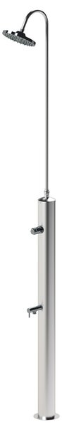 Doccia da Giardino con Rubinetto Chiusura Manuale Doccia e Lavapiedi Minijet-R Inox Anodizzato