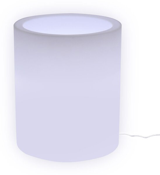 Vaso Luminoso da Esterno 35x42 cm In Polietilene Rose Led Bianco Freddo