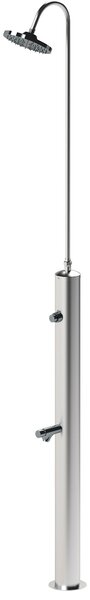 Doccia da Giardino con Pulsante Temporizzato su Doccia e Lavapiedi Minijet-P Inox Anodizzato