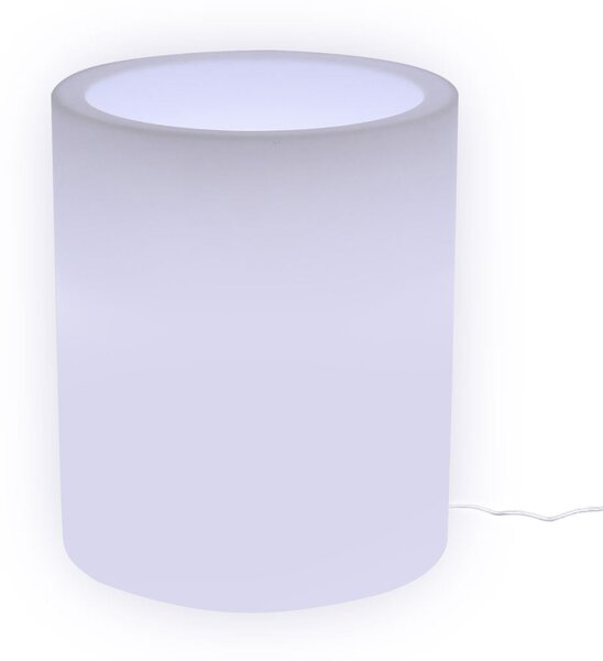Vaso Luminoso da Esterno 35x42 cm In Polietilene Rose Led Bianco Freddo