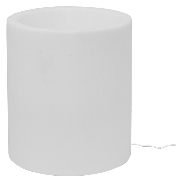 Vaso Luminoso da Esterno 35x42 cm In Polietilene Rose Led Bianco Neutro