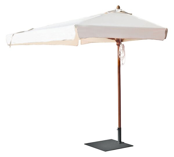 Mezzo Ombrellone da Giardino 1,5x4m Palo in Legno Ecrù