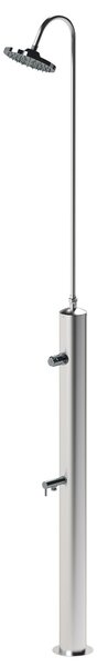 Doccia da Giardino con Rubinetto Chiusura Manuale Doccia e Lavapiedi Minijet-R Inox Anodizzato