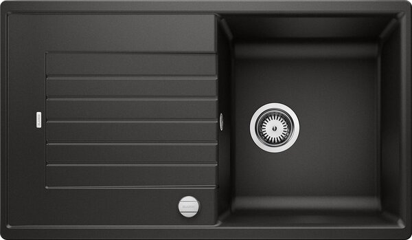 Blanco Zia 5 - Lavello in silgranito, 860x500 mm, con comando di scarico, nero 526015